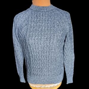 Vtg. Cable Crew Neck Gray Sweater